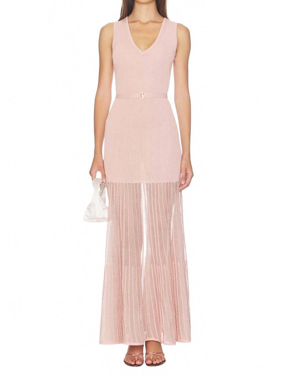 NEW KARINA GRIMALDI mila knit dress in peach